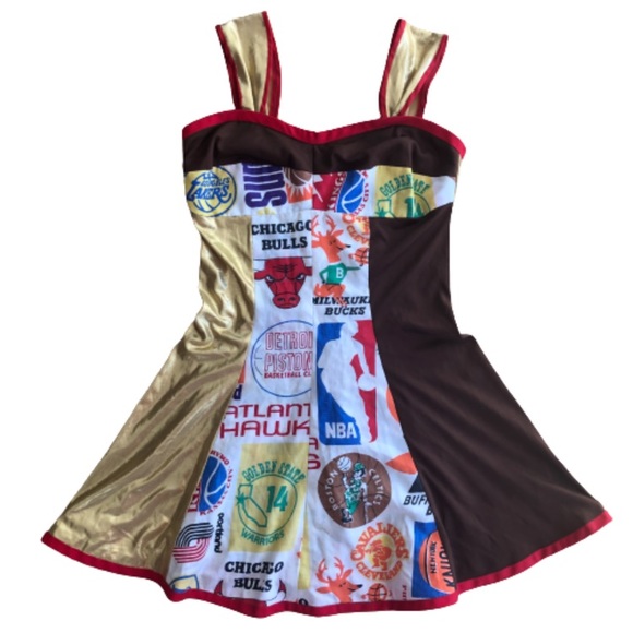 Vintage NBA Dress Minidress Basketball Cheerleader Sexy Short Small Unique Rare - Picture 1 of 16